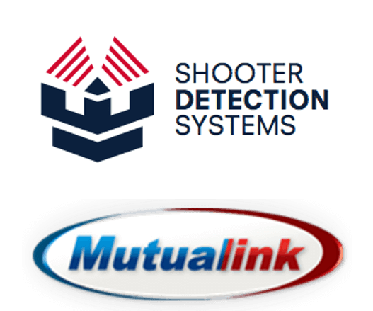 Shooter Detection Systems and Mutualink logos