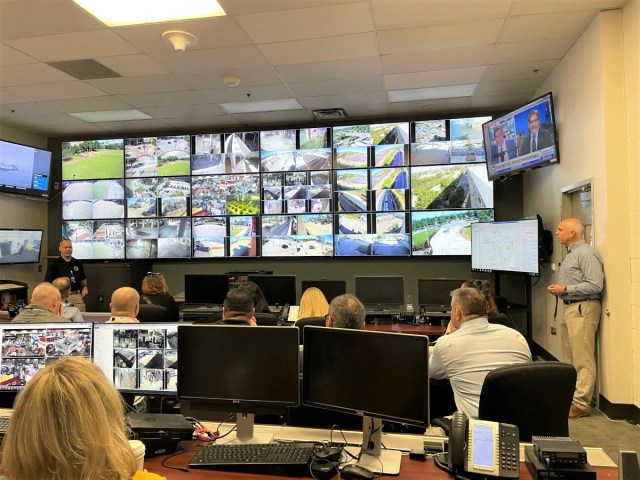 security camera monitoring room demonstration