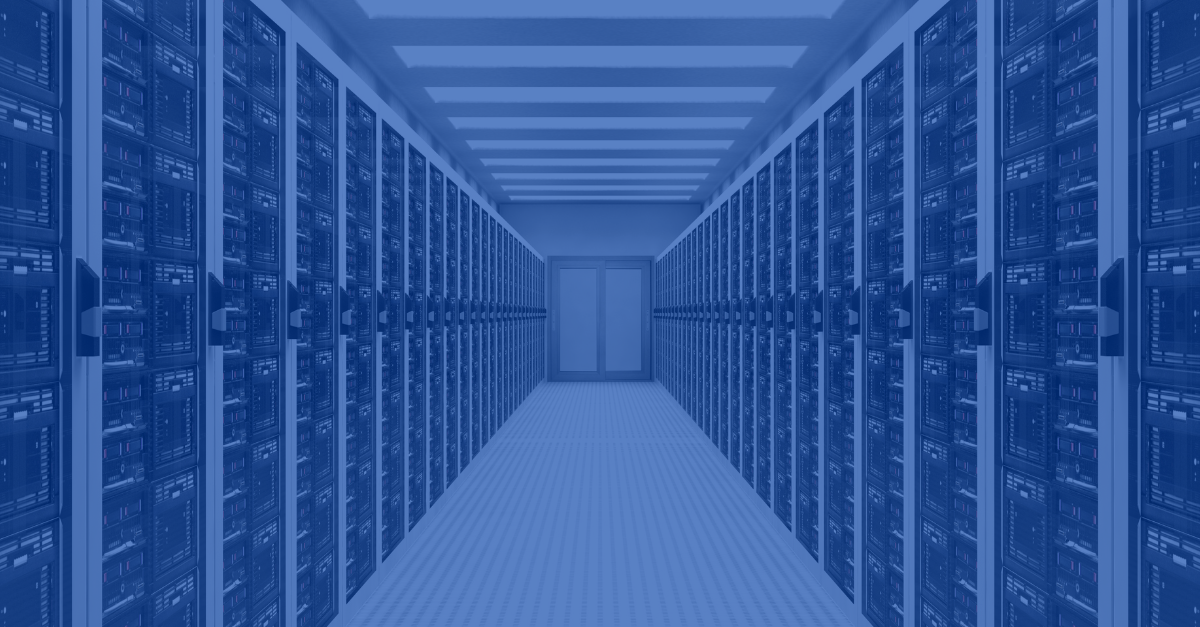 Data Center with Blue Overlay