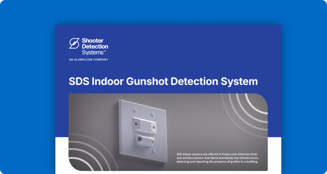 SDS Indoor Gunshot Detection Sensor Product Specification Sheet